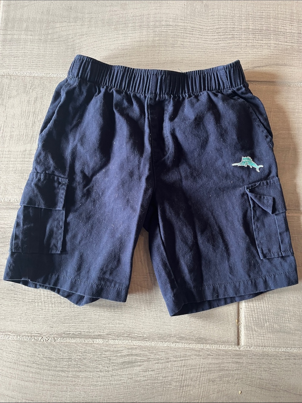 Tommy Bahama Navy Shorts with Teal Marlin Patch